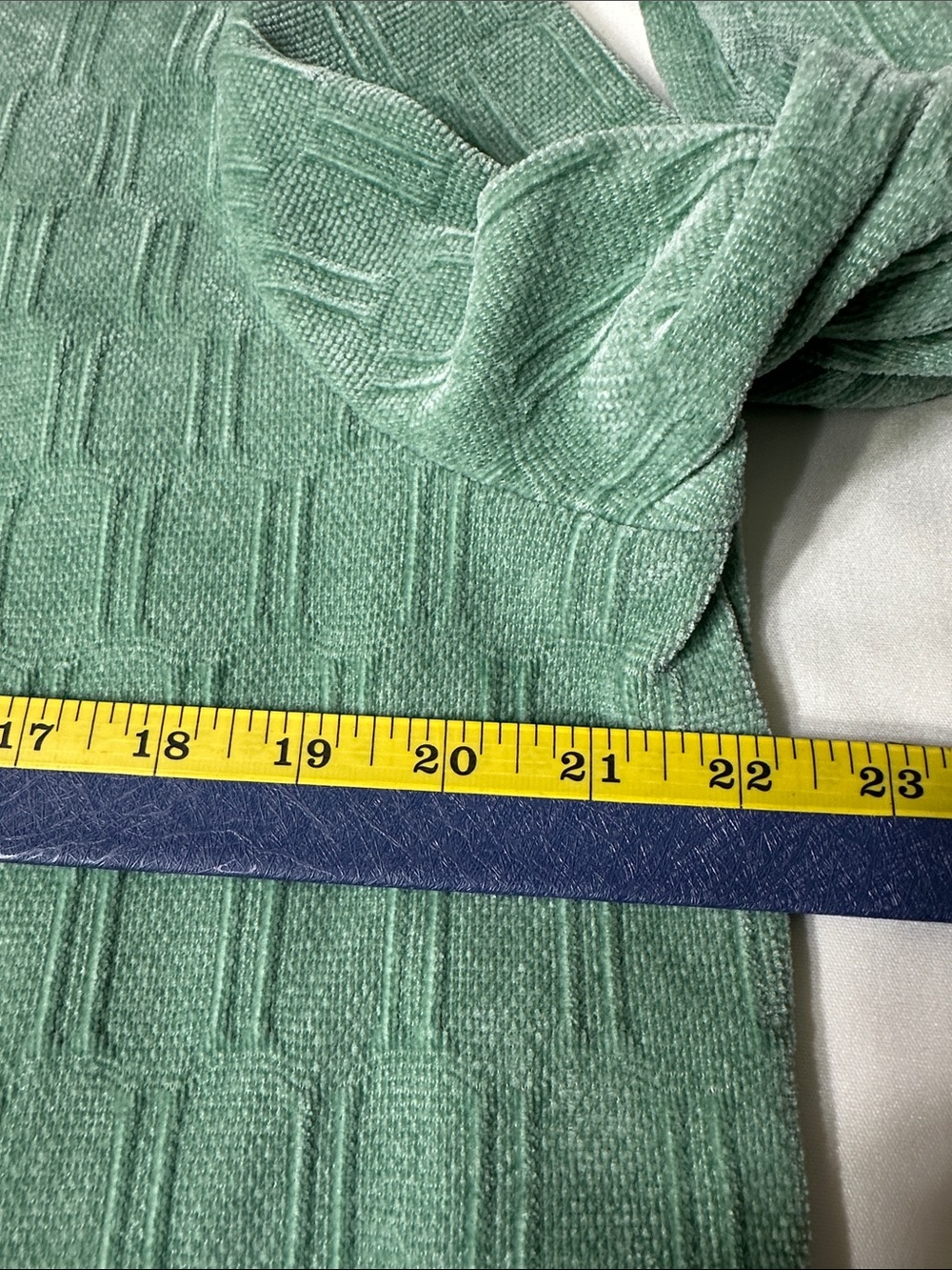 Denin & Co Mint/Sage Green Quarter-Zip Textured Pullover Sweater Size LP - Picture 11 of 15